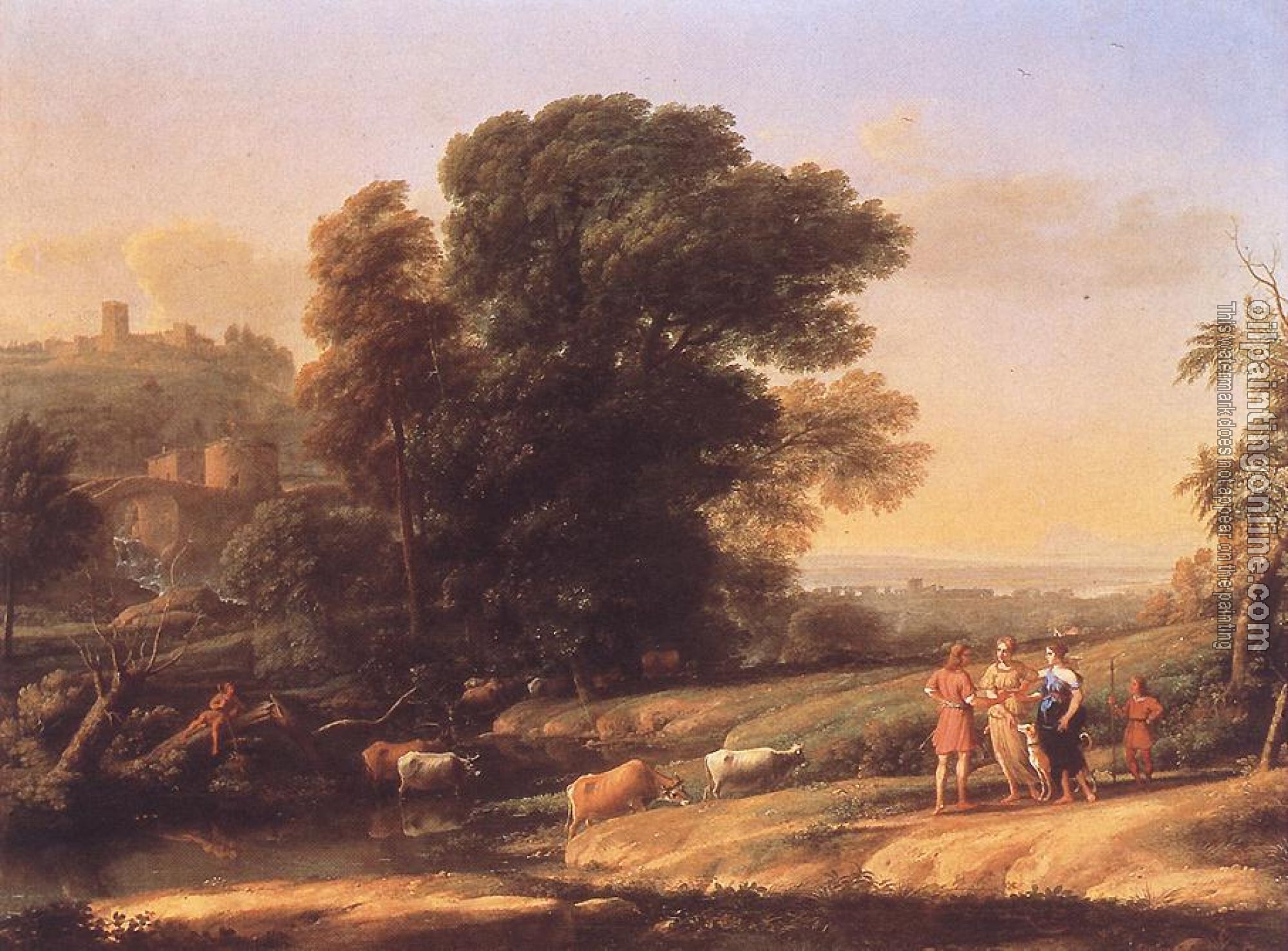 Lorrain, Claude - Landscape with Cephalus and Procris Reunited by Diana